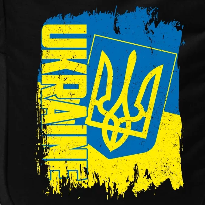 Distressed Ukraine Flag Stand With Support Ukraine Impact Tech Backpack