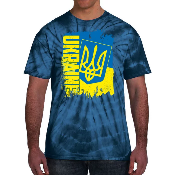 Distressed Ukraine Flag Stand With Support Ukraine Tie-Dye T-Shirt