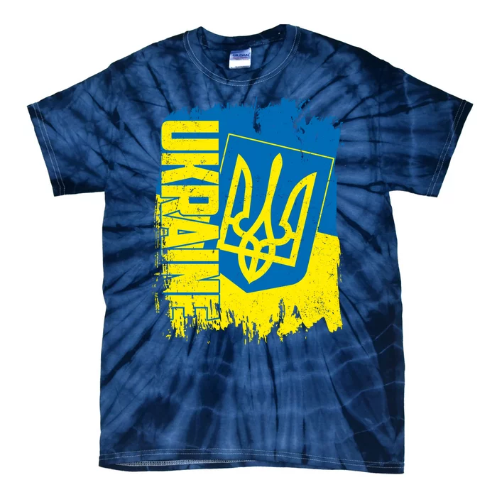 Distressed Ukraine Flag Stand With Support Ukraine Tie-Dye T-Shirt