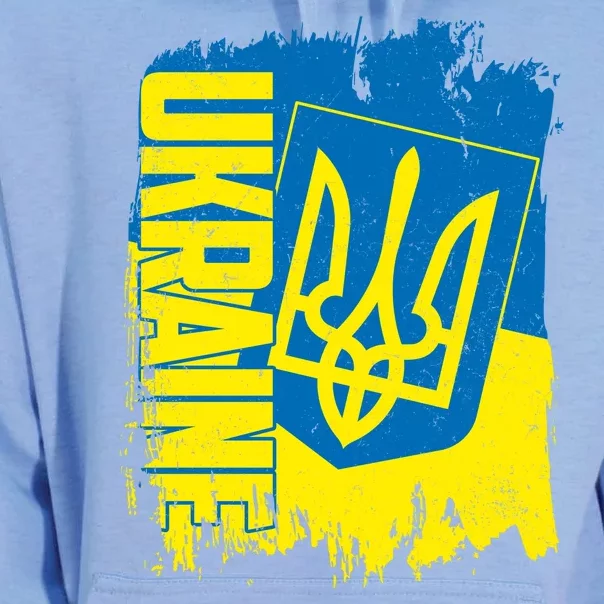 Distressed Ukraine Flag Stand With Support Ukraine Unisex Surf Hoodie