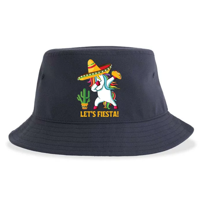 Dabbing Unicorn Funny Cinco De Mayo Let's Fiesta Sustainable Bucket Hat