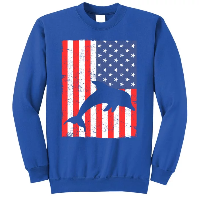 Dolphin Us Flag Independence Day Meaningful Gift Sweatshirt