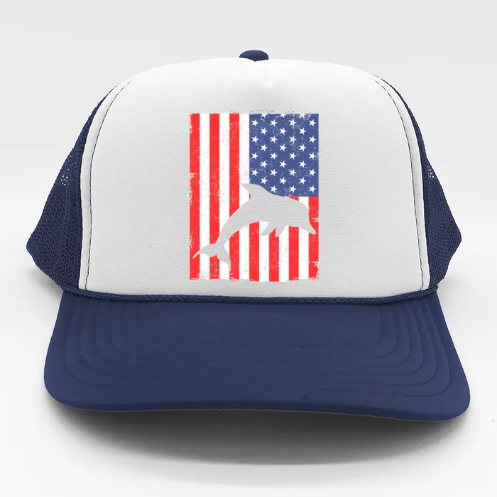 Dolphin Us Flag Independence Day Meaningful Gift Trucker Hat