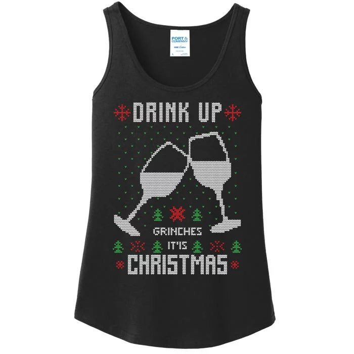 Drink Up Grinches It Is Christmas Ladies Essential Tank