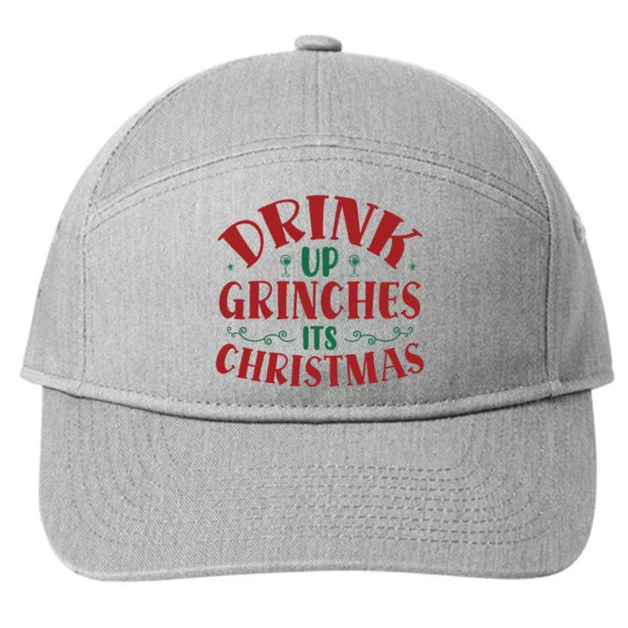 Drink Up Grinches Its Christmas 7-Panel Snapback Hat