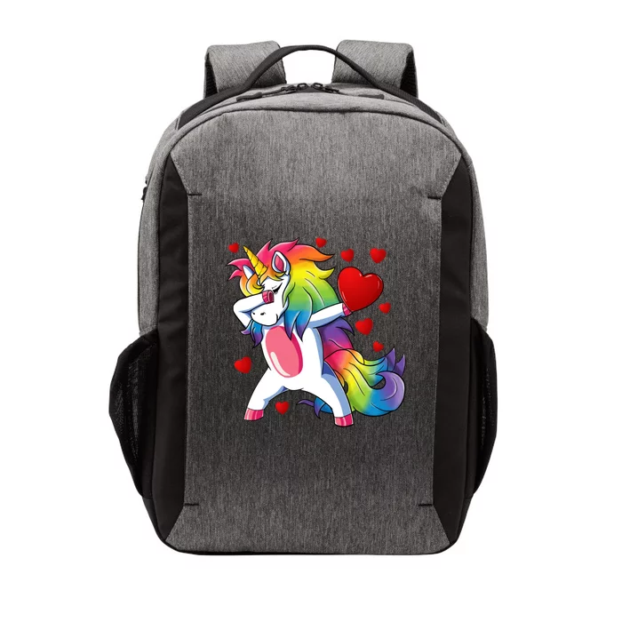 Dabbing Unicorn Heart Valentines Day Rainbow Gift Cool Gift Vector Backpack