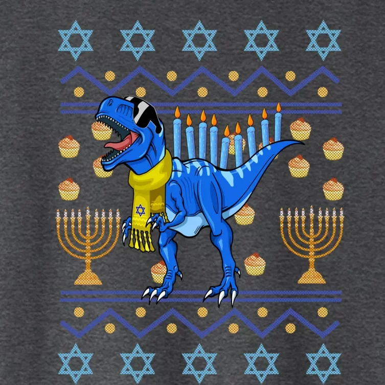 Dinosaur Ugly Hanukkah Sweater Orah Chanukah Gift Women's Crop Top Tee