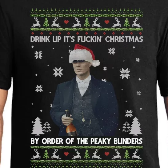 Drink Up Its Fuckin Christmas By Order Ugly Merry Fookin Christmas Pajama Set