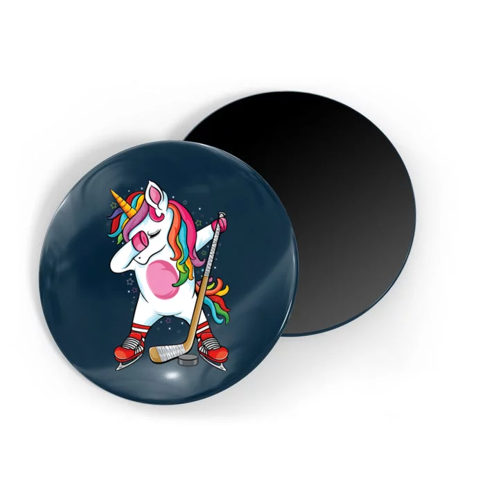 Dabbing Unicorn Ice Hockey Funny Ice Hockey Magnet