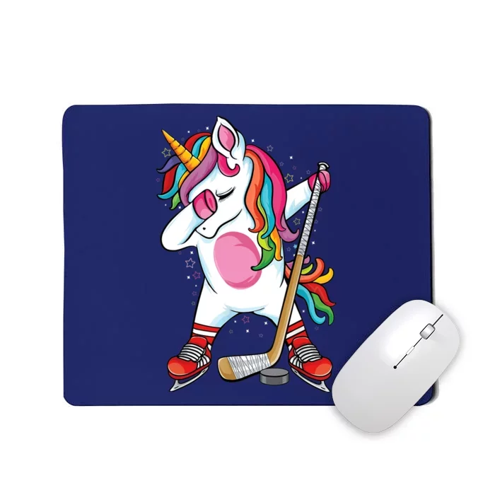 Dabbing Unicorn Ice Hockey Funny Ice Hockey Mousepad