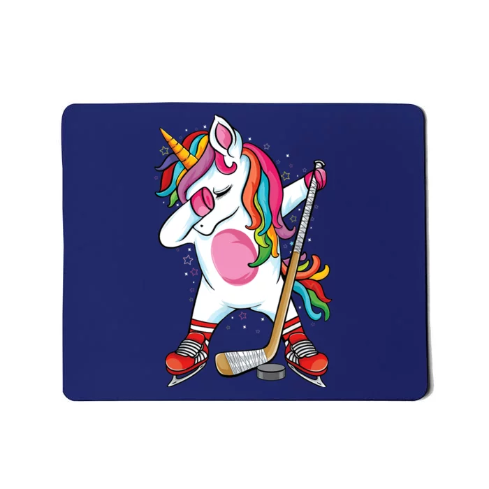 Dabbing Unicorn Ice Hockey Funny Ice Hockey Mousepad