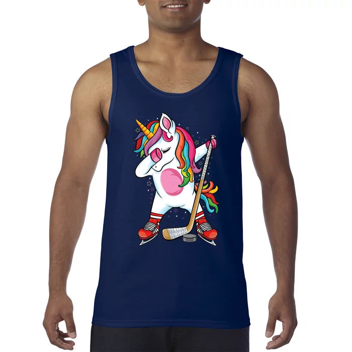 Dabbing Unicorn Ice Hockey Funny Ice Hockey Tank Top