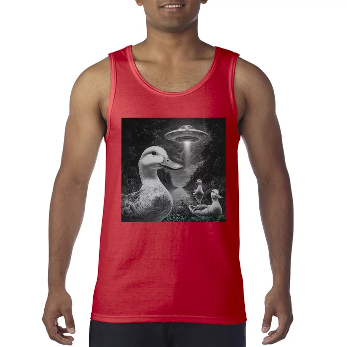 Ducks & Ufos Lakeside Encounter Funny Duck Lover Tank Top