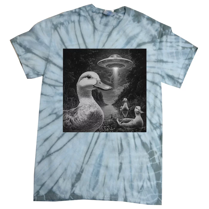 Ducks & Ufos Lakeside Encounter Funny Duck Lover Tie-Dye T-Shirt