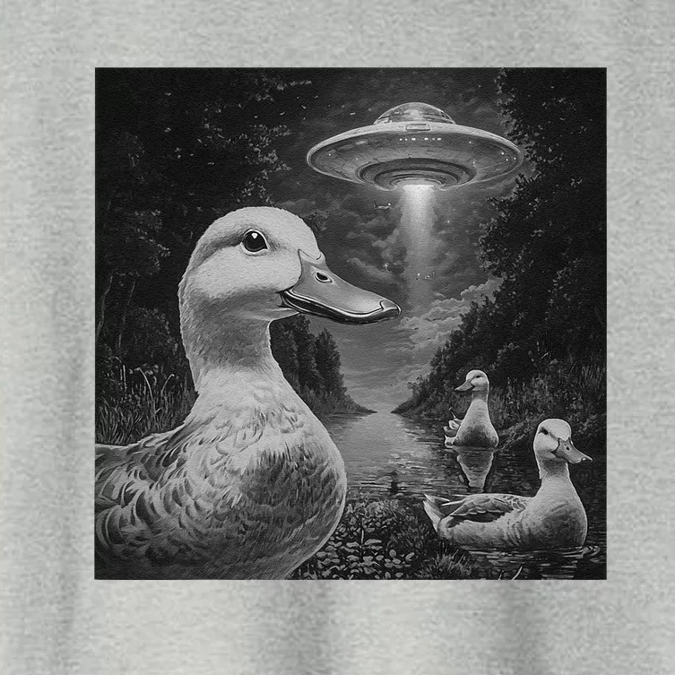 Ducks & Ufos Lakeside Encounter Funny Duck Lover Women's Crop Top Tee