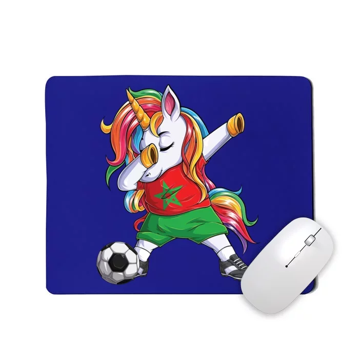 Dab Unicorn Morocco Football Soccer Jersey Moroccan Flag Gift Mousepad