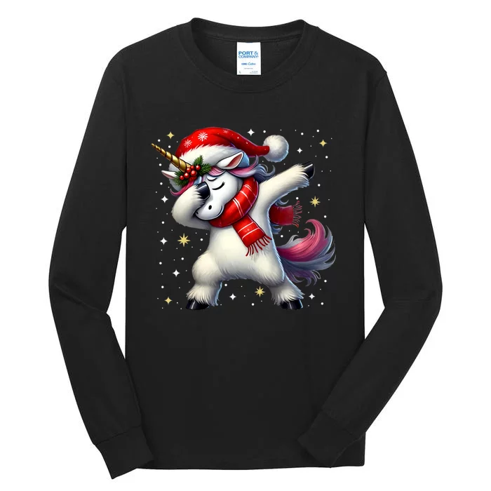 Dabbing Unicorn Magical Christmas Tall Long Sleeve T-Shirt