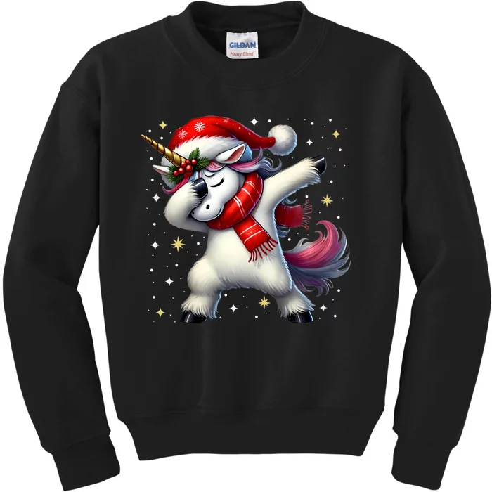 Dabbing Unicorn Magical Christmas Kids Sweatshirt