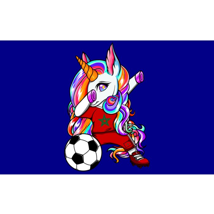 Dabbing Unicorn Morocco Soccer Fans Jersey Moroccan Football Cool Gift Bumper Sticker