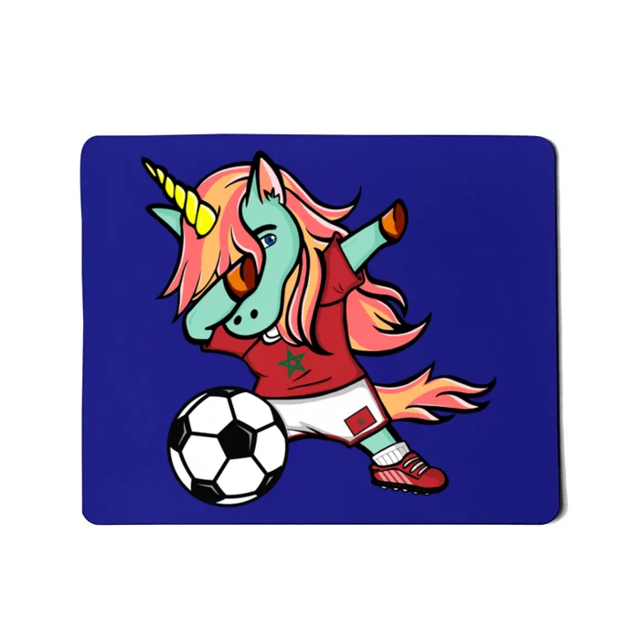 Dabbing Unicorn Morocco Soccer Fans Jersey Moroccan Football Gift Mousepad