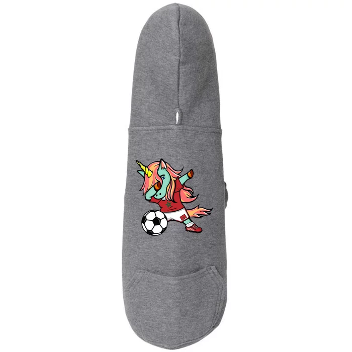 Dabbing Unicorn Morocco Soccer Fans Jersey Moroccan Football Gift Doggie 3-End Fleece Hoodie