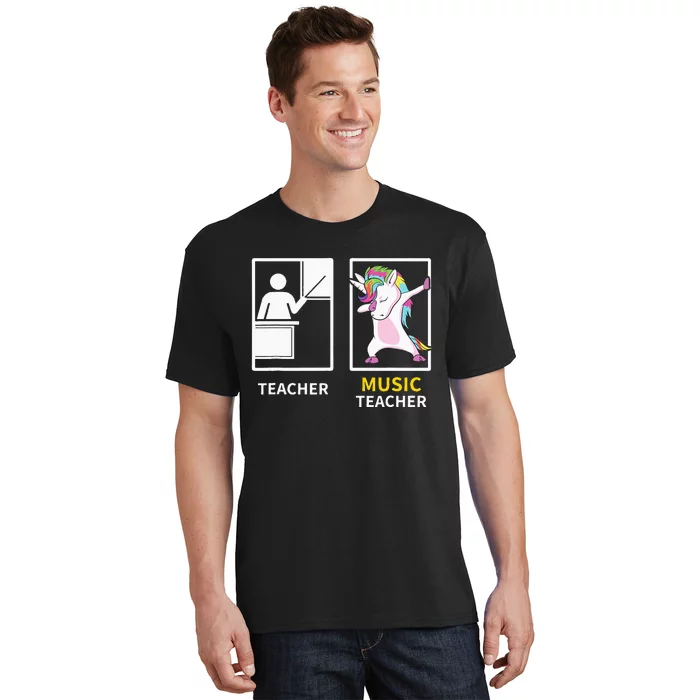 Dabbing Unicorn Music Teacher Gift T-Shirt