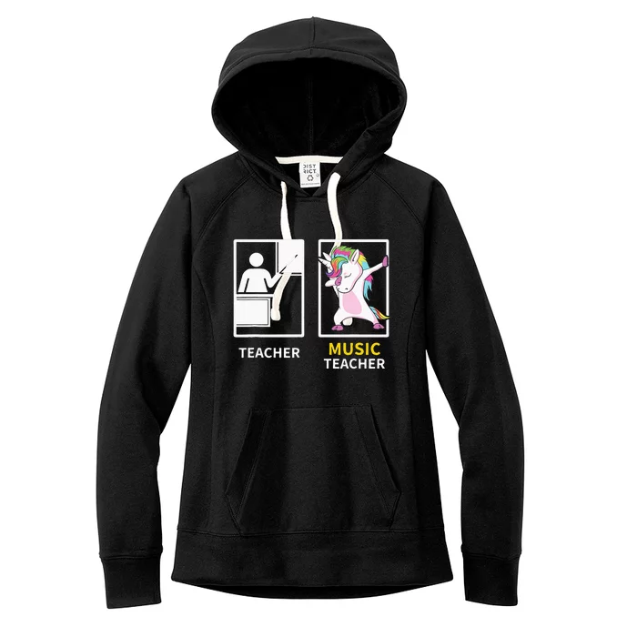 Dabbing Unicorn Music Teacher Gift Women's Fleece Hoodie