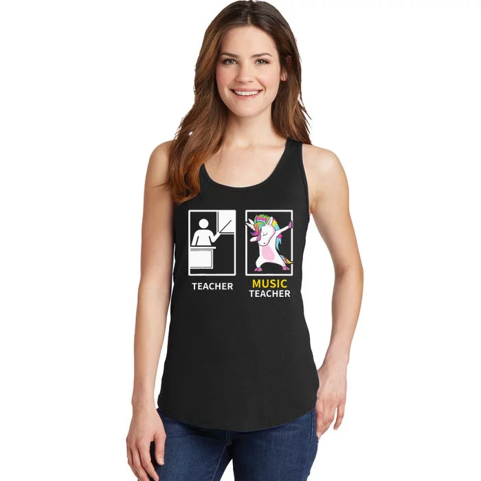 Dabbing Unicorn Music Teacher Gift Ladies Essential Tank