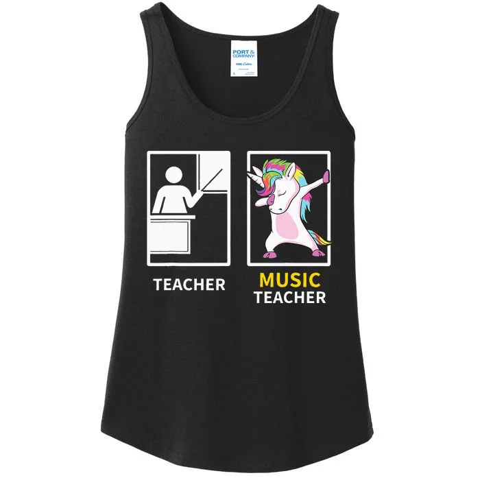 Dabbing Unicorn Music Teacher Gift Ladies Essential Tank