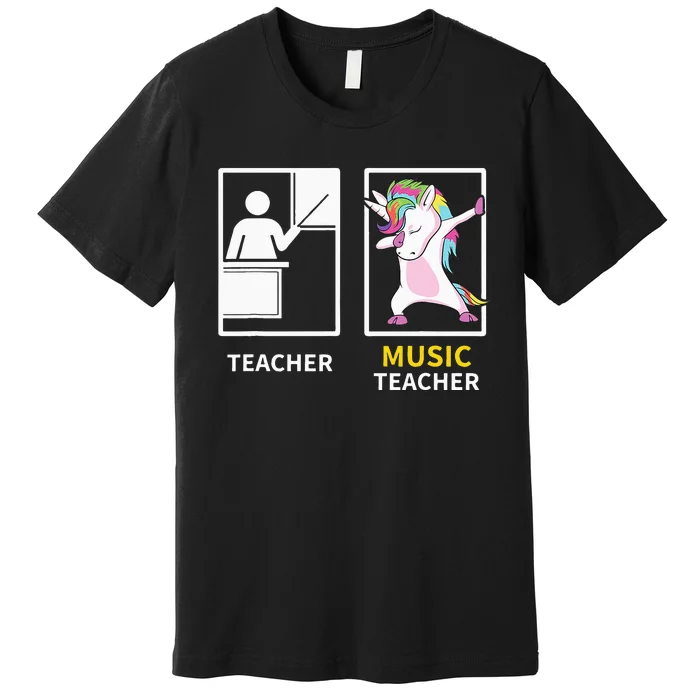 Dabbing Unicorn Music Teacher Gift Premium T-Shirt