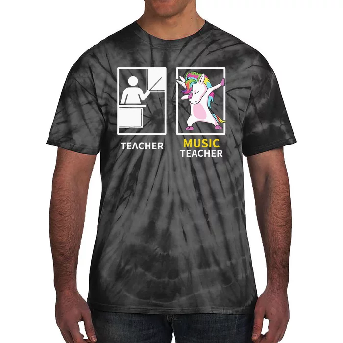 Dabbing Unicorn Music Teacher Gift Tie-Dye T-Shirt