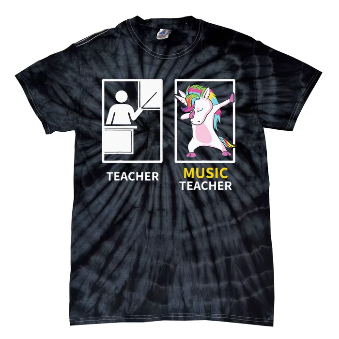 Dabbing Unicorn Music Teacher Gift Tie-Dye T-Shirt