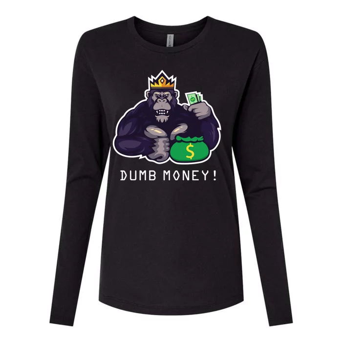 Dumb Money Ape Womens Cotton Relaxed Long Sleeve T-Shirt