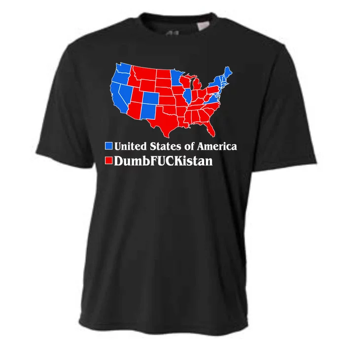 DumbFUCKistan Vs. United States of America Election Map Democrats Cooling Performance Crew T-Shirt