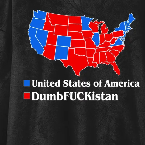 DumbFUCKistan Vs. United States of America Election Map Democrats Hooded Wearable Blanket