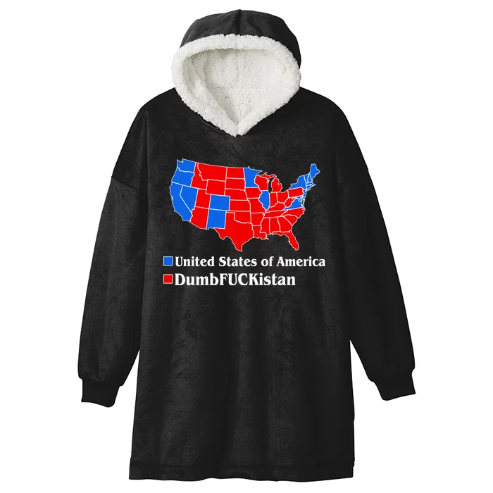 DumbFUCKistan Vs. United States of America Election Map Democrats Hooded Wearable Blanket