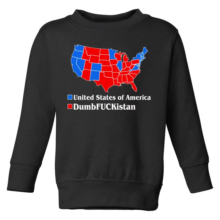 DumbFUCKistan Vs. United States of America Election Map Democrats Toddler Sweatshirt