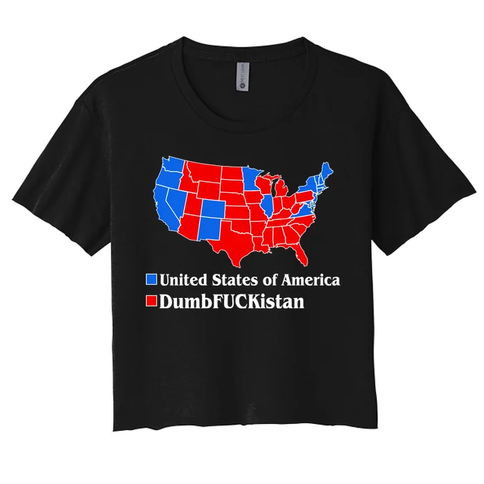 DumbFUCKistan Vs. United States of America Election Map Democrats Women's Crop Top Tee