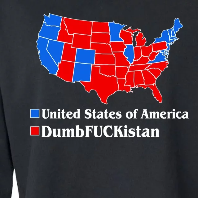 DumbFUCKistan Vs. United States of America Election Map Democrats Cropped Pullover Crew