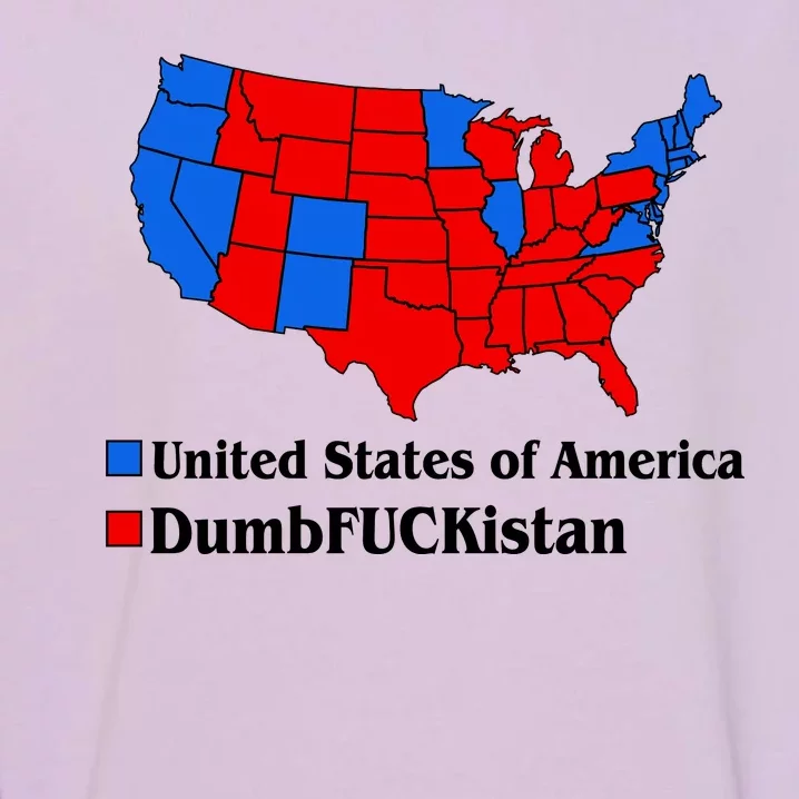 DumbFUCKistan Vs. United States of America Election Map Democrats Garment-Dyed Sweatshirt