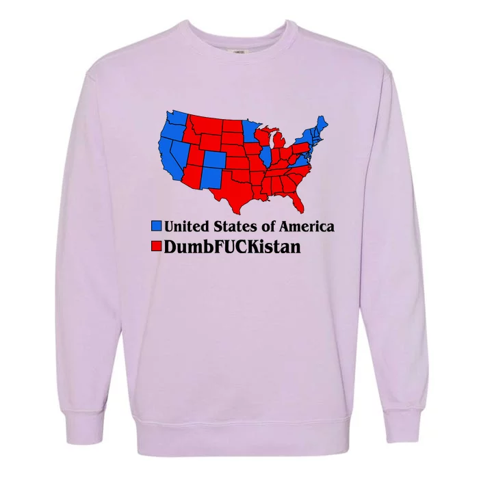 DumbFUCKistan Vs. United States of America Election Map Democrats Garment-Dyed Sweatshirt