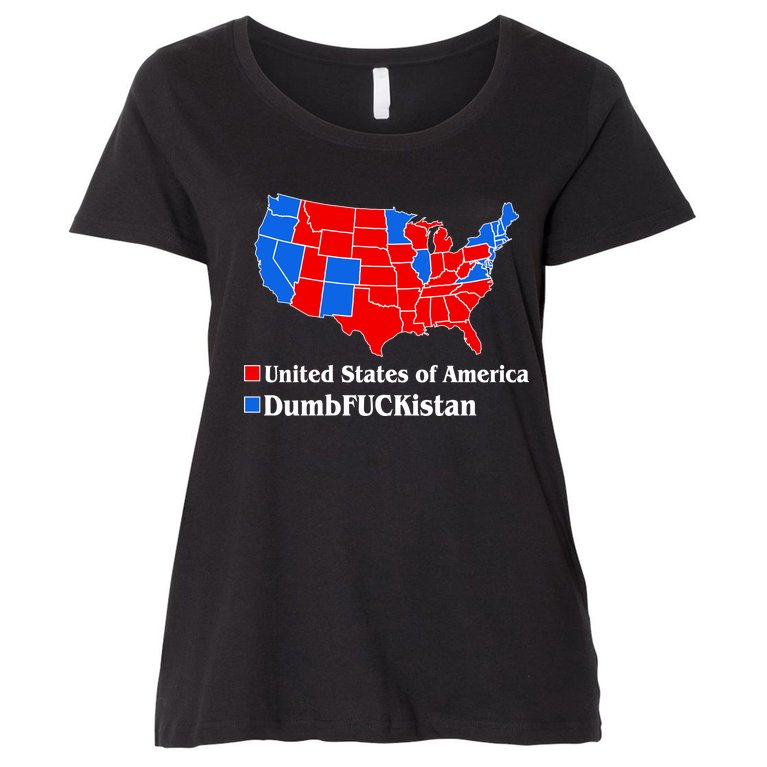 DumbFUCKistan Vs. United States of America Election Map Republicans Women's Plus Size T-Shirt