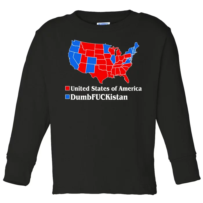 DumbFUCKistan Vs. United States of America Election Map Republicans Toddler Long Sleeve Shirt