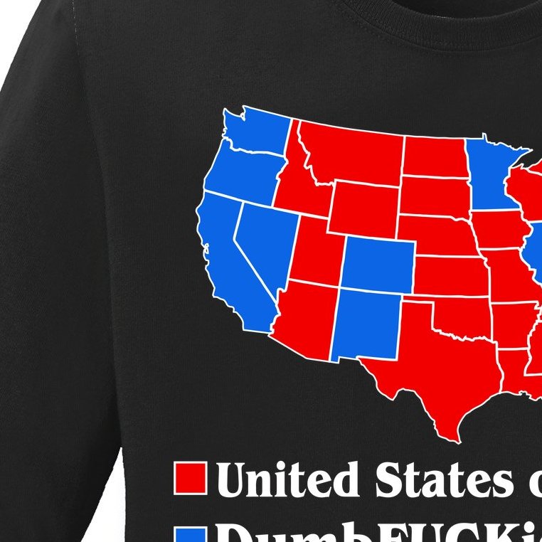 DumbFUCKistan Vs. United States of America Election Map Republicans Ladies Missy Fit Long Sleeve Shirt