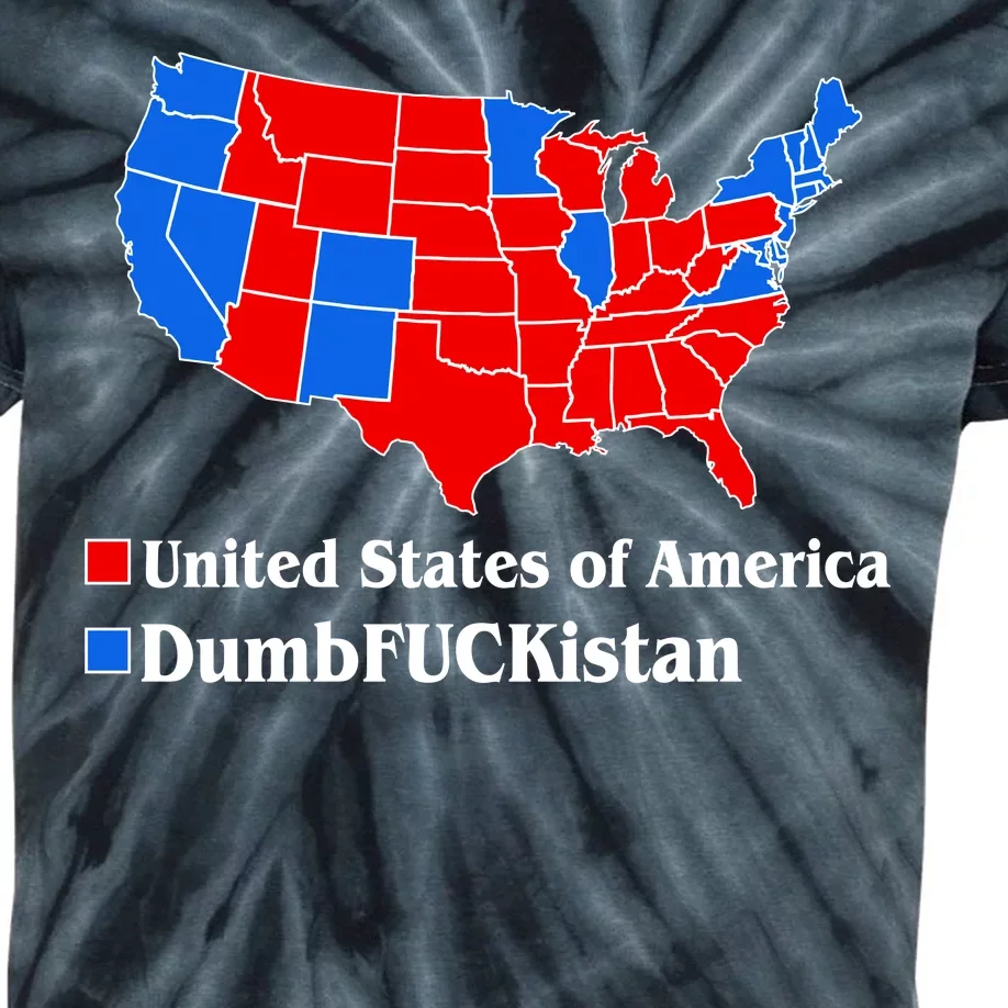 DumbFUCKistan Vs. United States of America Election Map Republicans Kids Tie-Dye T-Shirt