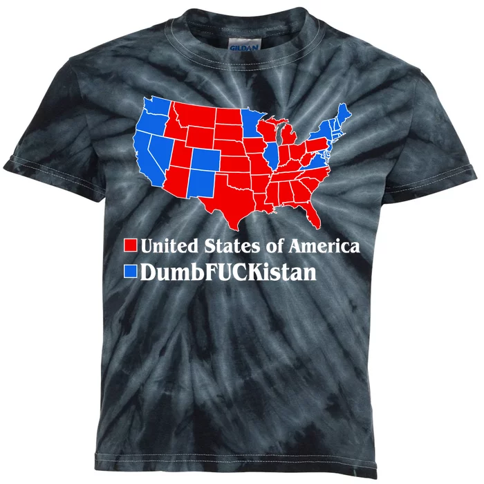 DumbFUCKistan Vs. United States of America Election Map Republicans Kids Tie-Dye T-Shirt