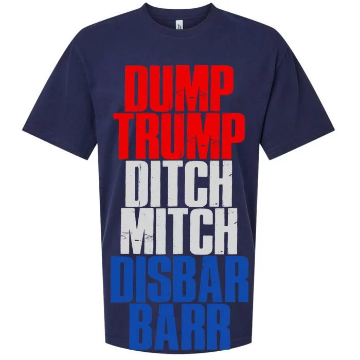 Dump Trump Ditch Mitch Disbar Barr Sueded Cloud Jersey T-Shirt