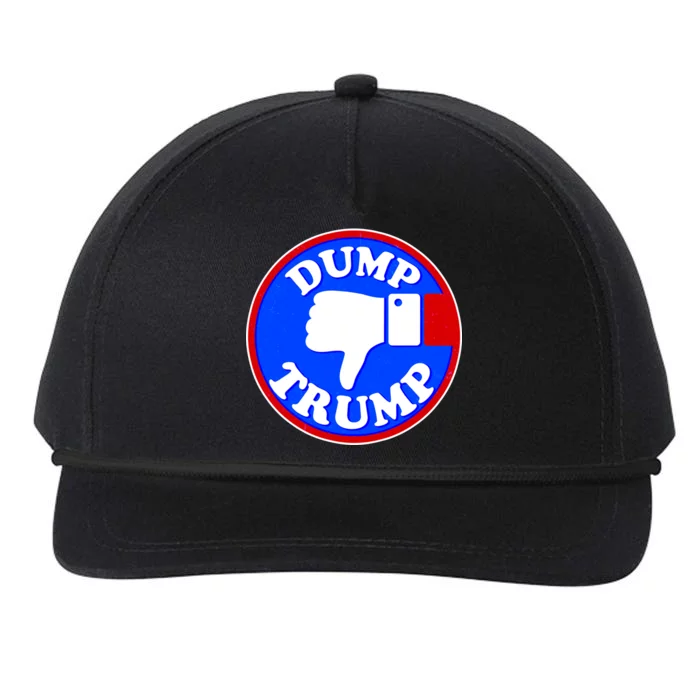 Dump Trump Emblem Snapback Five-Panel Rope Hat