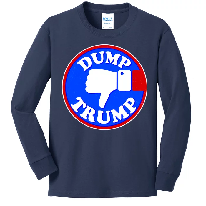 Dump Trump Emblem Kids Long Sleeve Shirt