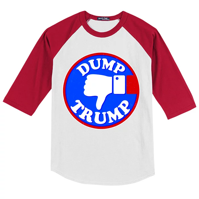 Dump Trump Emblem Kids Colorblock Raglan Jersey